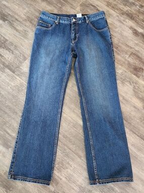 Classic Straight-Leg Blue Western  Cotton Jeans Women Size 13 / 14